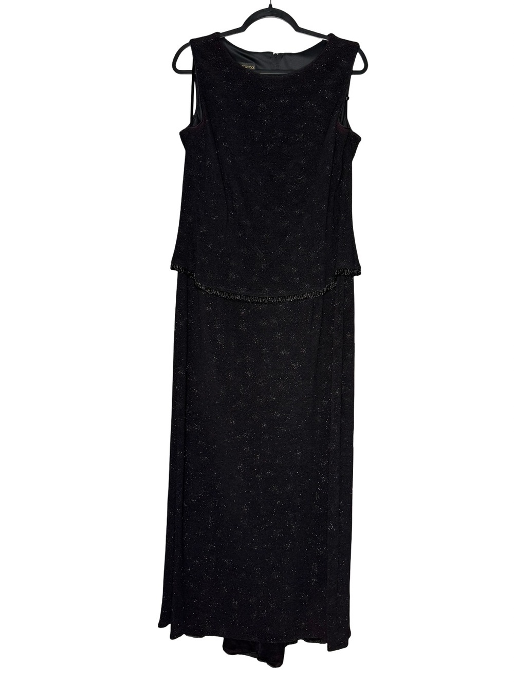 Scott McClintock Millennium 2000 Dress 18W Black Glitter Y2K Formal Maxi Gown
